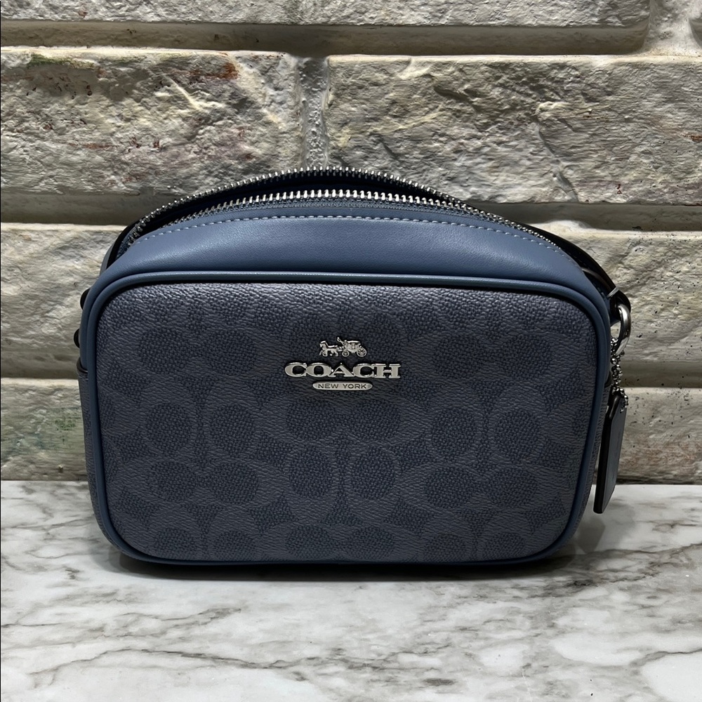 Coach Mini Jamie Camera Bag in signature canvas and smooth leather, NWT